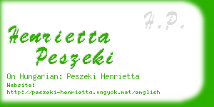 henrietta peszeki business card